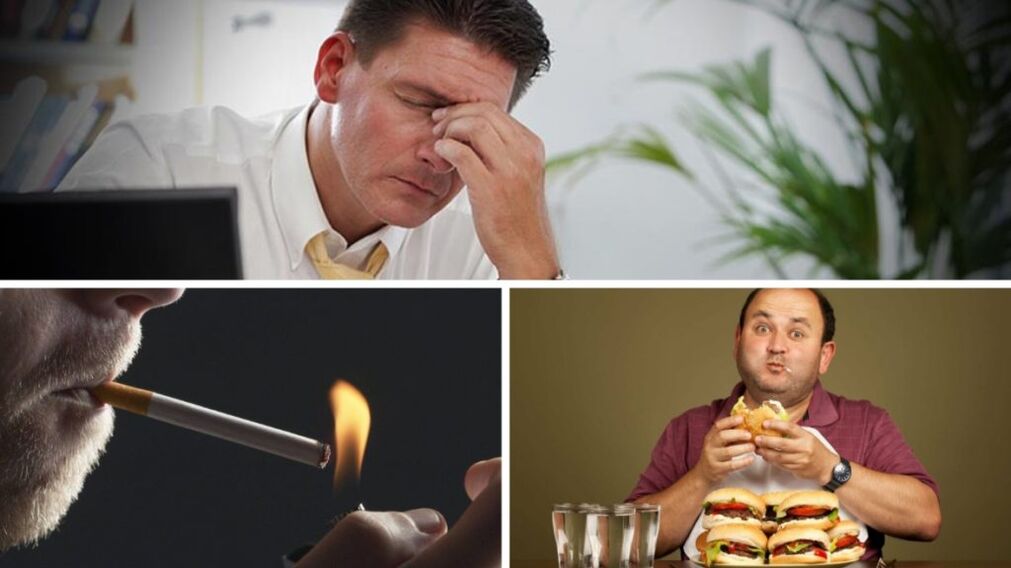Factors that aggravate male potency - stress, smoking, malnutrition